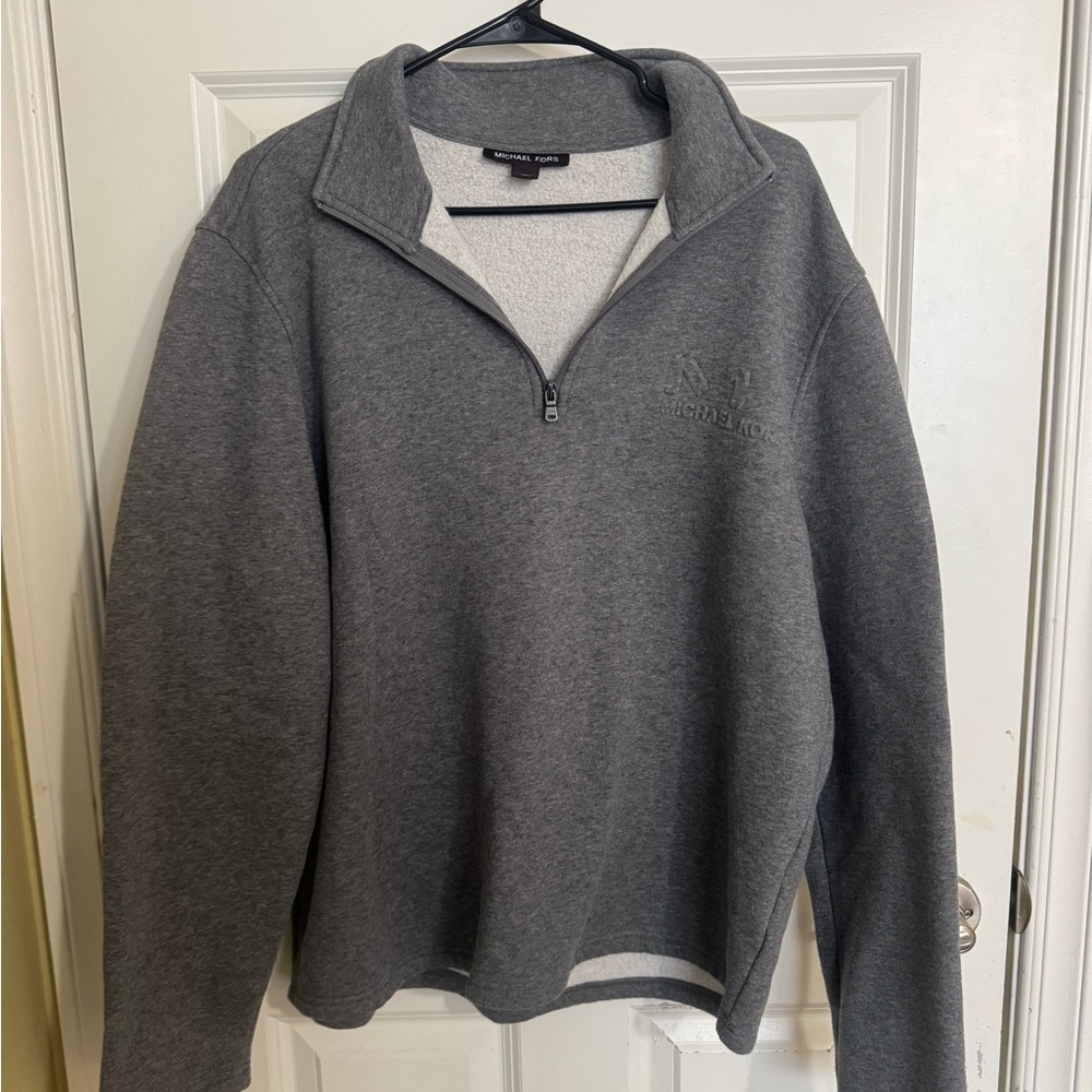 Michael Kors Men's Charcoal Zip-Up Sweater